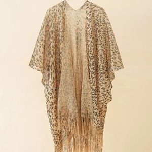 Cheetah print/ leopard print short sleeve cardigan